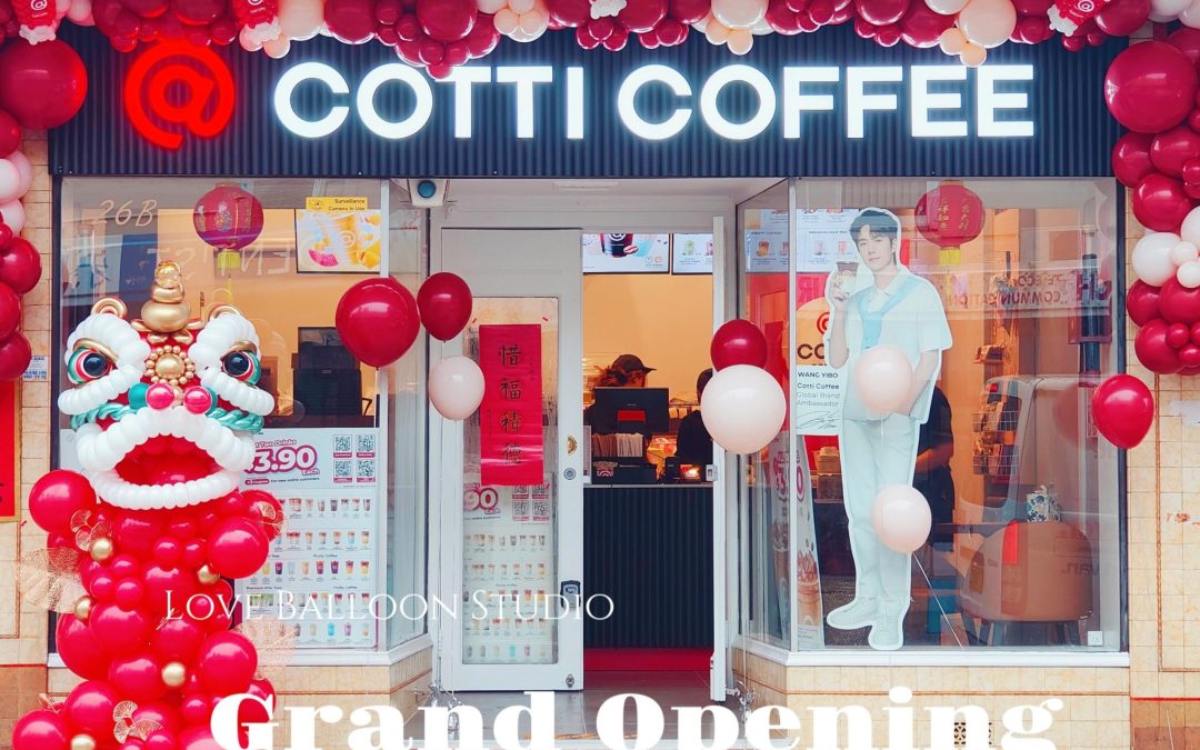 Elegance Meets Energy: Love Balloon Studio’s Design Magic at Cotti Coffee’s Grand Opening