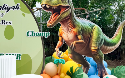 A Playful Dinosaur Adventure in a Jungle Setting
