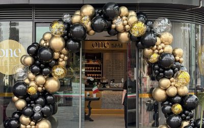 Grand Entrance Balloon Arch for Storefront & Cafe Launch in Sydney
