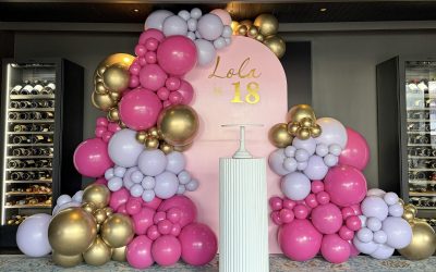 Vibrant Hot Pink & Lilac 18th Birthday Balloon Styling