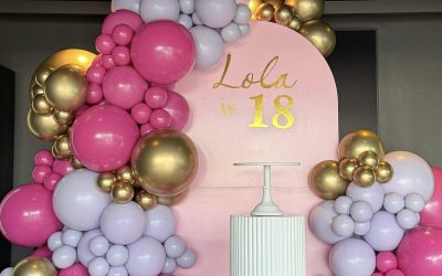 Vibrant Hot Pink & Lilac 18th Birthday Balloon Styling