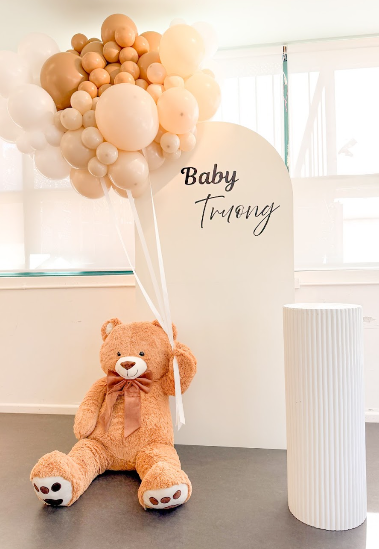 teddy baby shower birthday balloons set