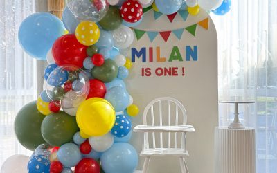 Colourful First Birthday Balloon Styling for Milan