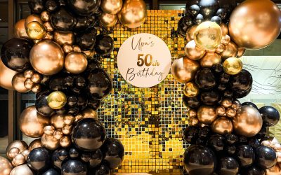 Black and Gold 50th Birthday Balloon Styling for an Elegant Milestone Celebration